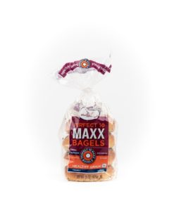 Perfect 10 Maxx Protein Healthy Grain Bagel in a bag with white background